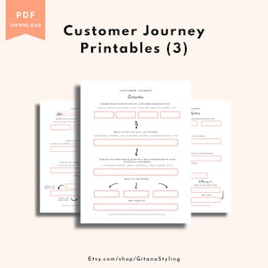 Conjunto de imprimibles del viaje del cliente / Mapa del viaje del cliente / Planificador de negocios / Plantilla de negocio / Carta de EE. UU. / Imprimible / Descarga instantánea