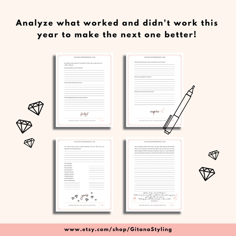 Yearly Business Review Yearly Review Printable Workbook US Letter Business Planner Year Review Instant Download PDF download image 2