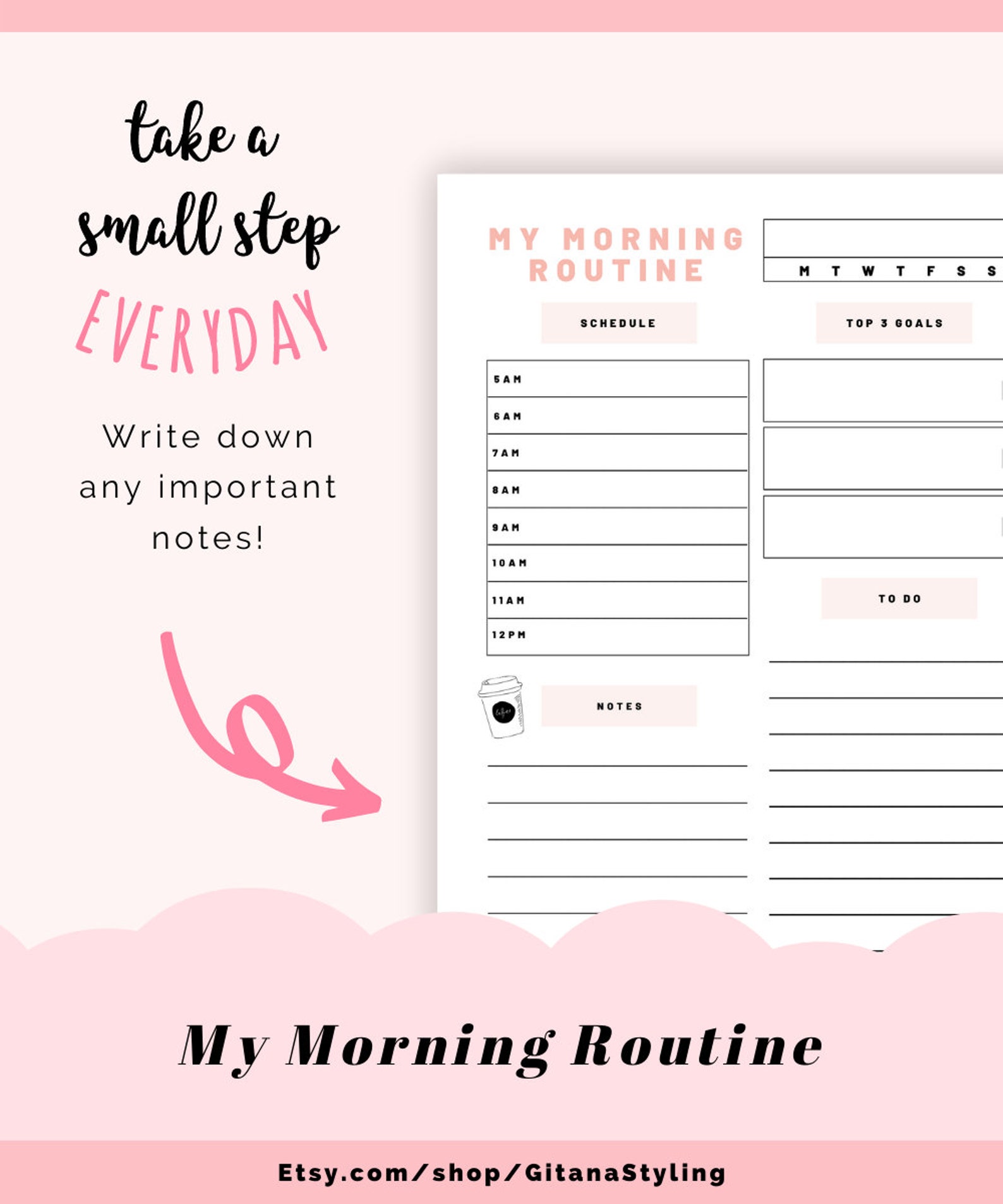 Morning Routine Printable, Daily Planner, Morning Planner, Instant ...