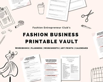 The Fashion Business Printable Vault | 30+ workbooks, planners, etc | Printable Bundle