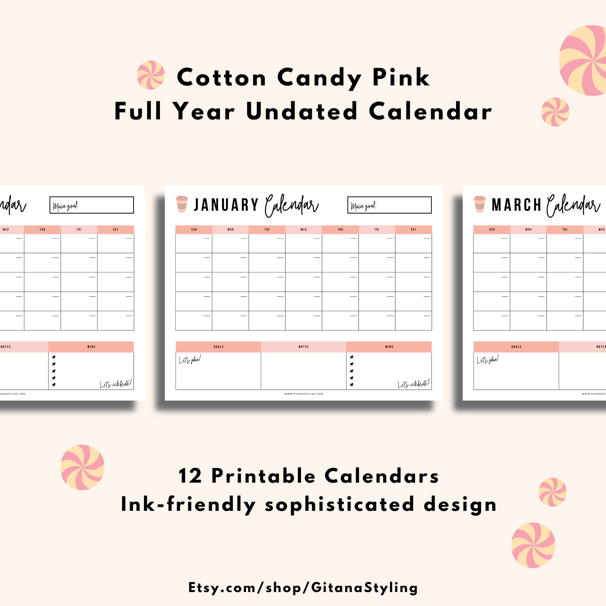 cotton-candy-pink-full-year-undated-calendar-modern-printable-calendar-undated-calendar-12-month-calendar-year-at-a-glance-pink-etsy