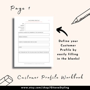 Customer Profile Workbook Client Profile Target Market Ideal Customer Workbook US Letter 4 Pages Instant Download image 2