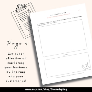 Customer Profile Workbook Client Profile Target Market Ideal Customer Workbook US Letter 4 Pages Instant Download image 5