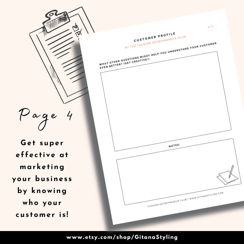 Customer Profile Workbook Client Profile Target Market Ideal Customer Workbook US Letter 4 Pages Instant Download image 5