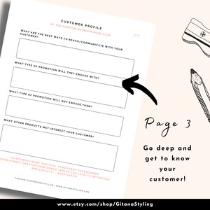 Customer Profile Workbook Client Profile Target Market Ideal Customer Workbook US Letter 4 Pages Instant Download image 4