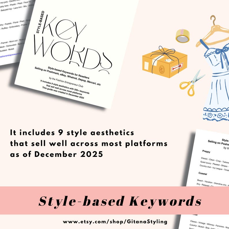 Style Keyword Style-based Keywords for Resellers Guide PDF Poshmark Ebay Whatnot ...