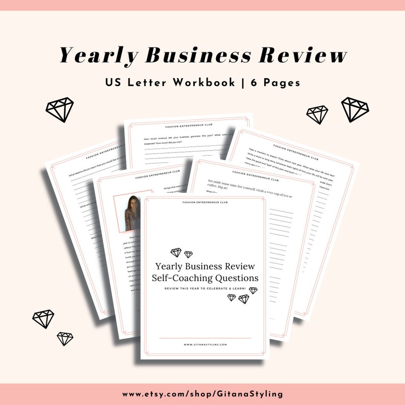 Yearly Business Review Yearly Review Printable Workbook US Letter Business Planner Year Review Instant Download PDF download image 1