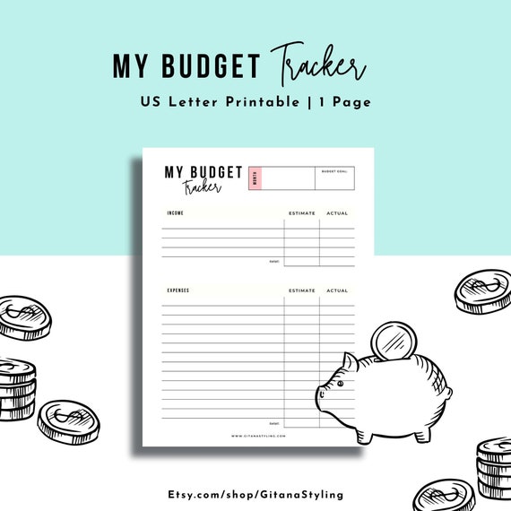 My Budget Tracker Printable Business Finance Template | Etsy