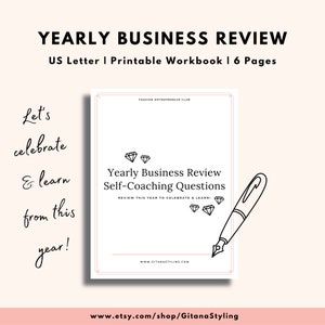 Yearly Business Review Yearly Review Printable Workbook US Letter Business Planner Year Review Instant Download PDF download image 3