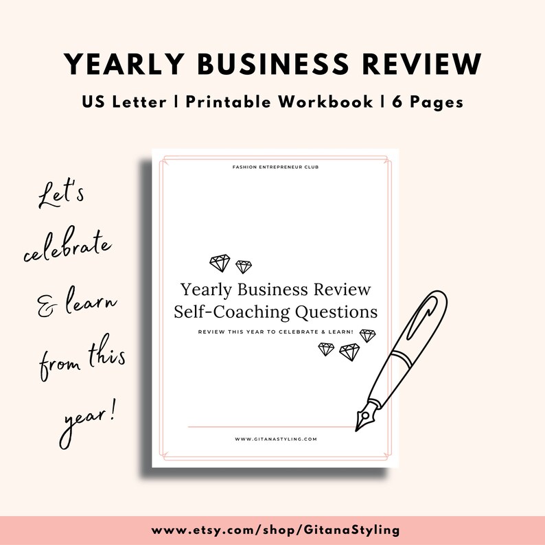 Yearly Business Review Yearly Review Printable Workbook US Letter Business Planner Year Review Instant Download PDF download image 3