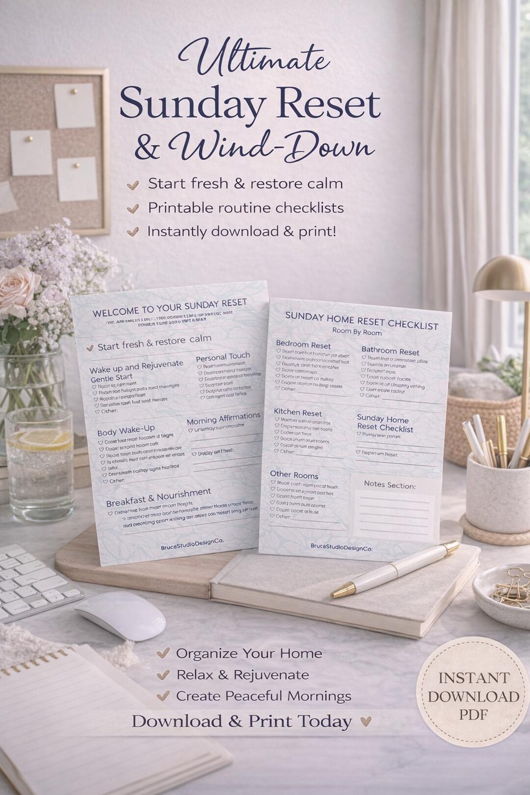 Sunday Reset Planner Printable - Etsy