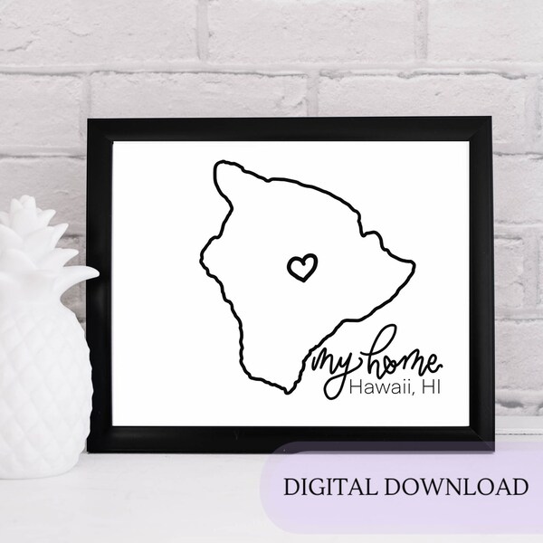 Hawaii Big Island Map Printable - Etsy