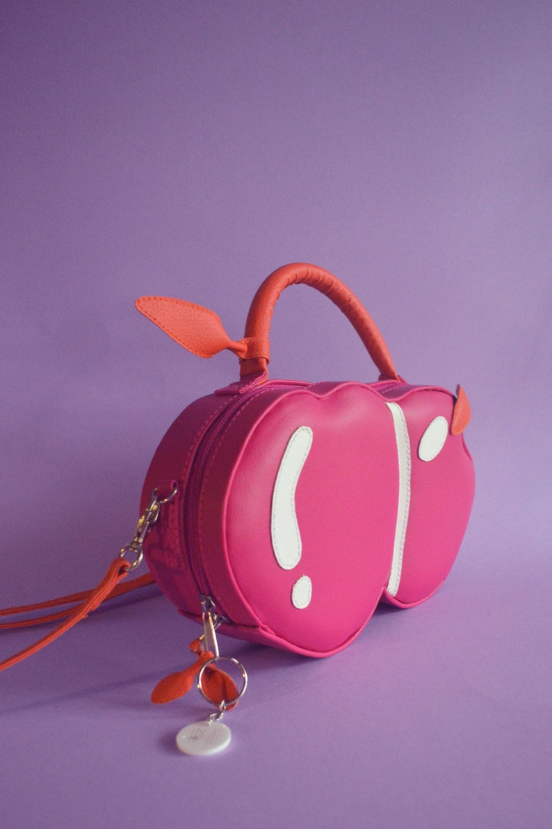 Circle Cereza Cherry Crossbody Handbag Pink and orange