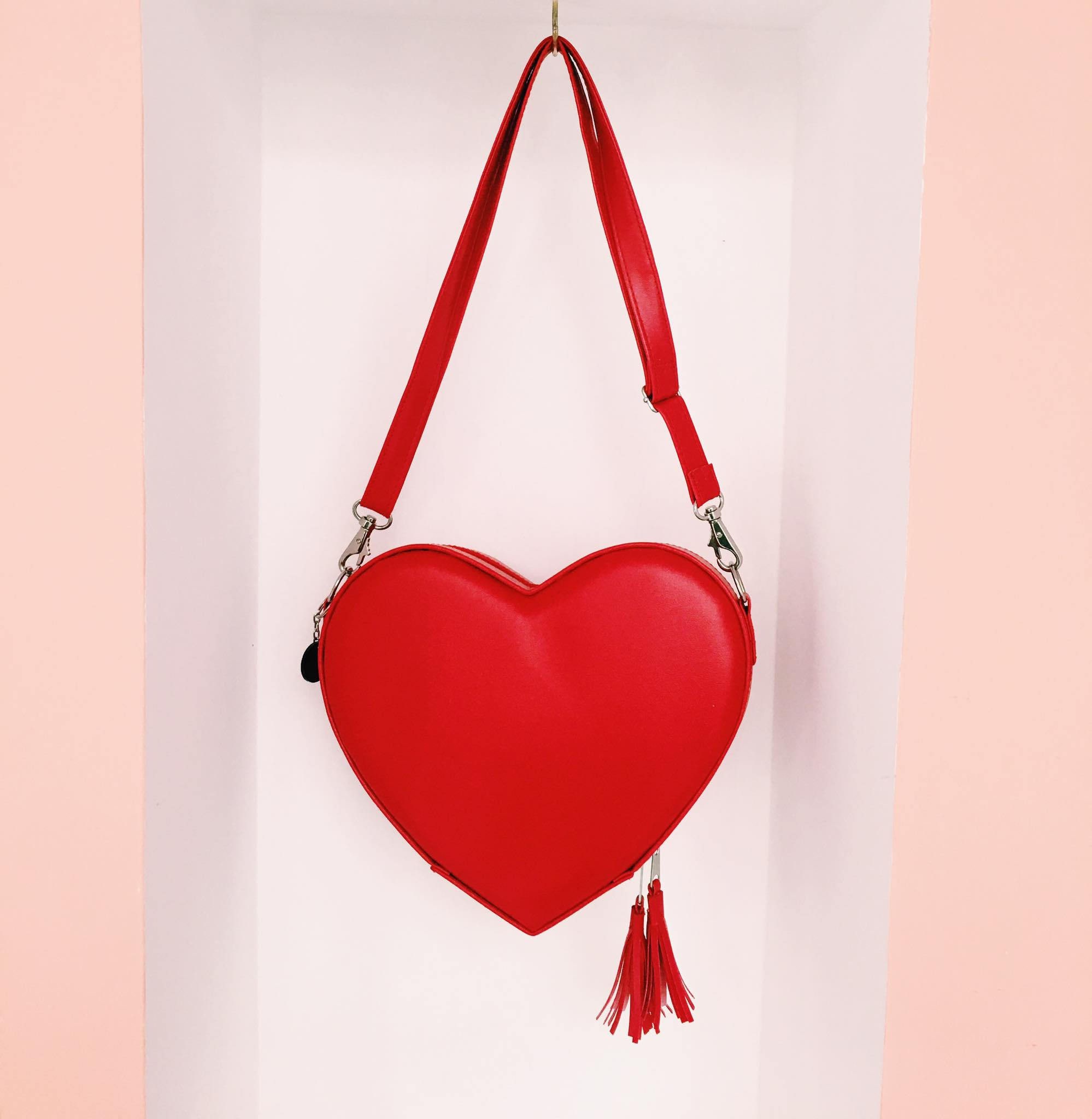 red heart pouch