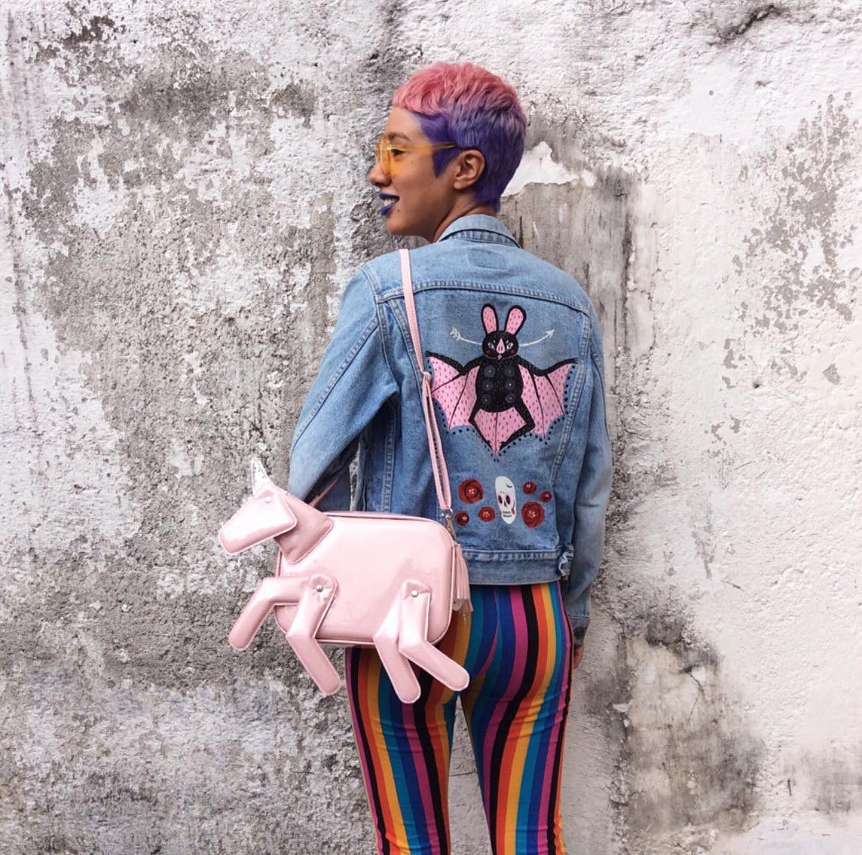 Unicorn Pink Pattern Print Crossbody bags
