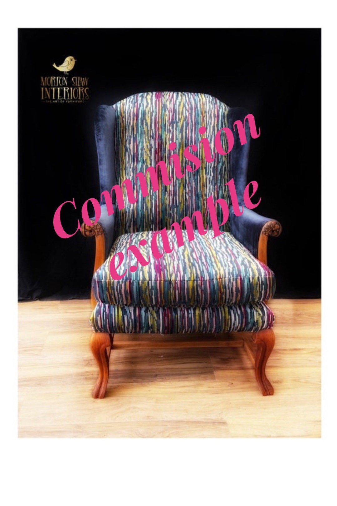 Reupholstered wingback sale chair