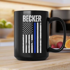 Personalized Police Officer Coffee Mug, Thin Blue Line Mug, Police Officer Gifts, Police Coffee Mug, Thin Blue Line Cup, Police Wife