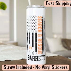 Personalized K9 Search & Rescue Tumbler: Custom Canine Responder Travel Mug