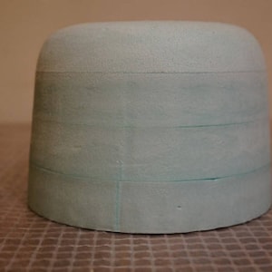 Hat block, hat  block with a small rounding of the top of the crown, hat form, millinery hat blocks, hat making, hat mold