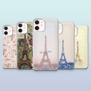 Eiffel Tower Phone Case Paris Metallic Landmark for iPhone 16,15,14,13,12, Samsung S25,S24,S23FE,S22,A16,A26,A56, Pixel 9Pro,8A,7
