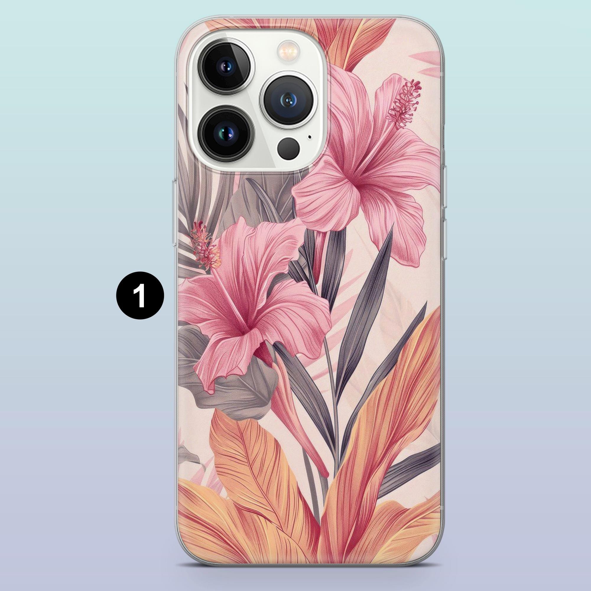 フラワー3ケース Hibiscus Phone Case Hawaiian Flower Lilly Blooms Cover for
