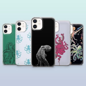 Octopus Phone Case Marine Creature Kraken for iPhone 16,15,14,13,12, Samsung S25,S24,S23FE,S22,A16,A26,A56, Pixel 9Pro,8A,7