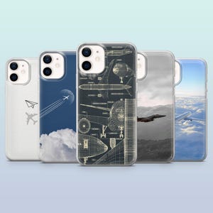 Luchtvaart Telefoonhoesje Airplane Pilot Travel Jet Cover voor iPhone 16,15,14,13,12, Samsung S25, S24, S23FE, S22, A16, A26, A56, Pixel 9Pro,8A,7
