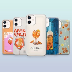 Aperol Spritz Handytasche Sommer Cocktail Alkoholisches Cover für iPhone 16,15,14,13,12, Samsung S25,S24,S23FE,S22,A16,A26,A56, Pixel 9Pro,8A,7