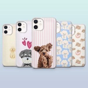 Pudel Mobilskal Fluffig Hund Puffig Valp Skal för iPhone 16,15,14,13,12, Samsung S25,S24,S23FE,S22,A16,A56, Pixel 9Pro,8A,7