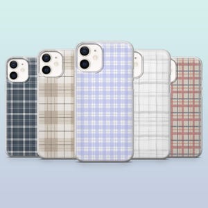 Modern Plaid Phone Case Cozy Flannel Tartan Pattern for iPhone 16,15,14,13,12, Samsung S25,S24,S23FE,S22,A16,A26,A56, Pixel 9Pro,8A,7