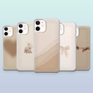 Custodia per telefono beige, minimalista, semplice, marrone, per iPhone 16,15Plus,14,13,12 Samsung S24Ultra,S23FE,S22,A16 Pixel 9ProXL,8A,8Pro,7A,6A