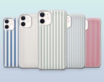 Stripe telefoonhoesje Retro lijnen minimalistische hoes voor iPhone 16, 15, 14, 13, 12, Samsung S25, S24, S23FE, S22, A16, A26, A56, Pixel 9Pro,8A,7