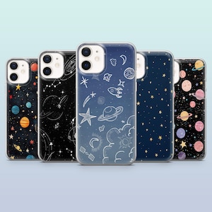 Space Phone Case Galaxy Sci-Fi Solar System for iPhone 16,15,14,13,12, Samsung S25,S24,S23FE,S22,A16,A26,A56, Pixel 9Pro,8A,7