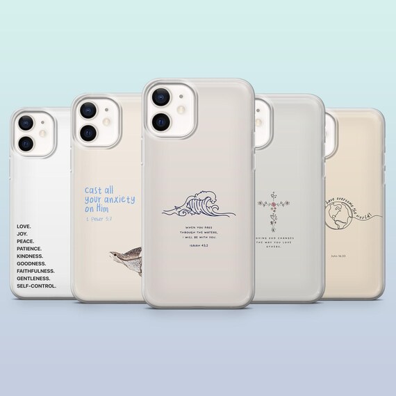 Minimal Phone Case Bible Verse Simple Jesus Cover for iPhone 16,15,14,13,12, Samsung S25,S24,S23FE,S22,A16,A26,A56, Pixel 9Pro,8A,7