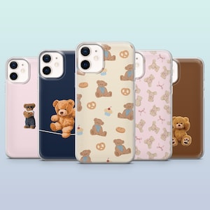 Teddy Bear Phone Case Plush Toy Kawaii Bear Cover for iPhone 16, 15, 14, 13, 12, Samsung S25,S24,S23FE,S22,A16,A26,A56, Pixel 9Pro,8A,7