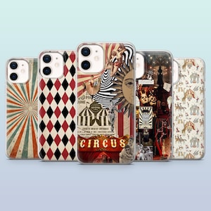 Circus Phone Case Clown Freak Show Carnival Cover for iPhone 16, 15, 14, 13, 12 Samsung S25,S24,S23FE,S22,A16,A26,A56, Pixel 9Pro,8A,7