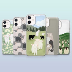 Kawaii Sheep Phone Case Farm Animal Cute Sheep for iPhone 16,15,14,13,12, Samsung S25,S24,S23FE,S22,A16,A26,A56, Pixel 9Pro,8A,7