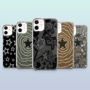Grunge Star Phone Case Y2K Stars Gothic Horror Cover for iPhone 16,15,14,13,12, Samsung S25,S24,S23FE,S22,A16,A26,A56, Pixel 9Pro,8A,7