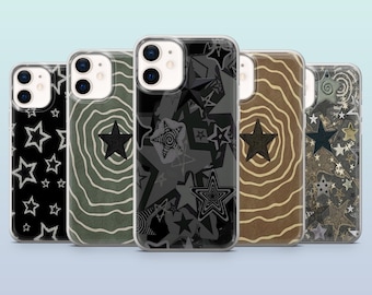 Grunge Star-telefoonhoesje Y2K Stars Gothic Horror Cover voor iPhone 16,15,14,13,12, Samsung S25, S24, S23FE, S22, A16, A26, A56, Pixel 9Pro,8A,7