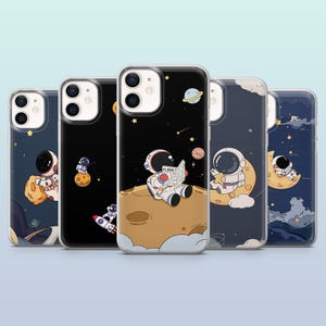 Mini Astronaut Phone Case Cosmos Explorer Space for iPhone 16,15,14,13,12, Samsung S25,S24,S23FE,S22,A16,A26,A56, Pixel 9Pro,8A,7