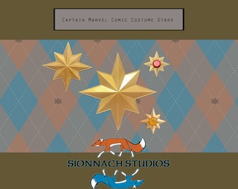 Captain Marvel Inspired Resin and Rubber Costume Stars