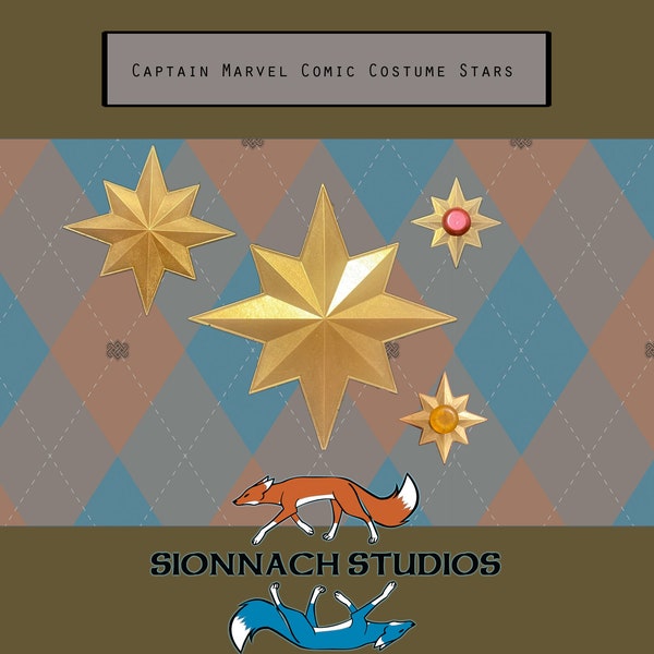 Captain Marvel Inspired Resin and Rubber Costume Stars