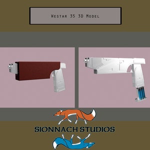 Westar 35 Blaster Inspired by Sabine Wren from Star Wars Rebels Prop Replica STL Files for 3D Printing