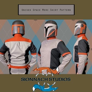 Unisex / Men's Space Mercenaryy Flight Suit Shirt Pattern inspired by The Mandalorian