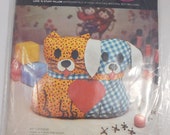 Love N stuff Pillow Kit, Avon Creative Needlecraft, 9 inches High, Cat and Dog Pillow, Pillow Making