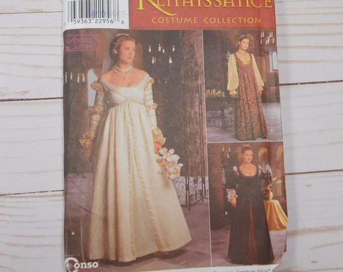 Renaissance Gown Sewing Pattern, Simplicity 8735, Size 16 18 20