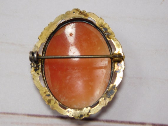 Vintage Cameo, Unmarked Carved Shell, Pin Brooch - image 2