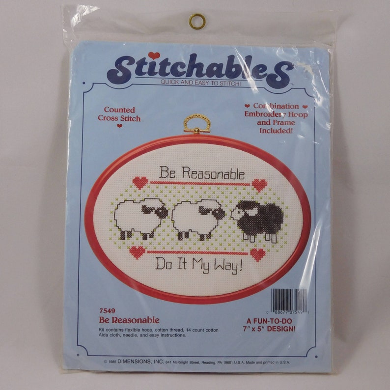 Funny Sheep Cross Stitch Kit Vintage Unopened Humorous Etsy