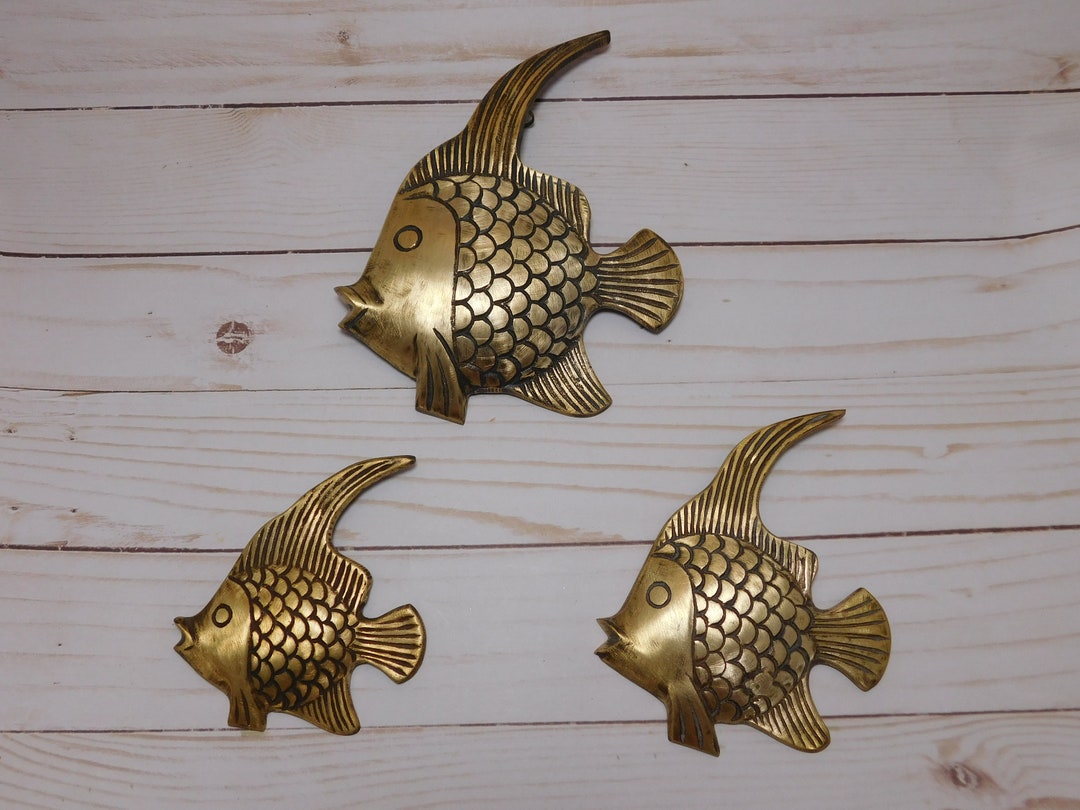 Vintage Brass Fish Wall Decorations, Nautical Décor, Angel Fish Etsy