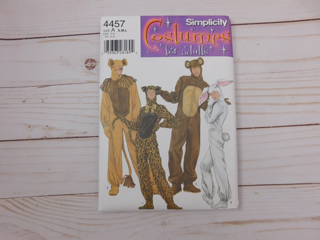 Animal Costume Sewing Pattern Simplicity 4457 Size S M L Etsy